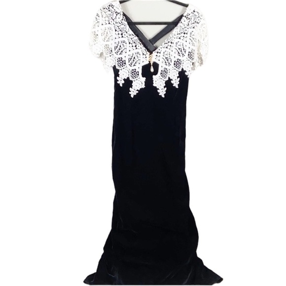 Jessica McClintock Vintage Velvet Dress size 13/14(s/m) - Picture 2 of 14